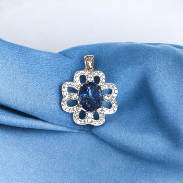 Blooming Elegance London Blue Topaz Pendant