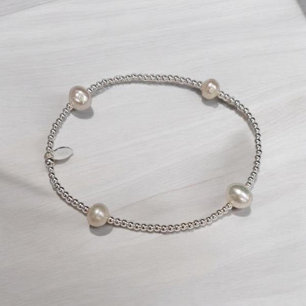 Elegance Pearl Sterling Silver Bracelet