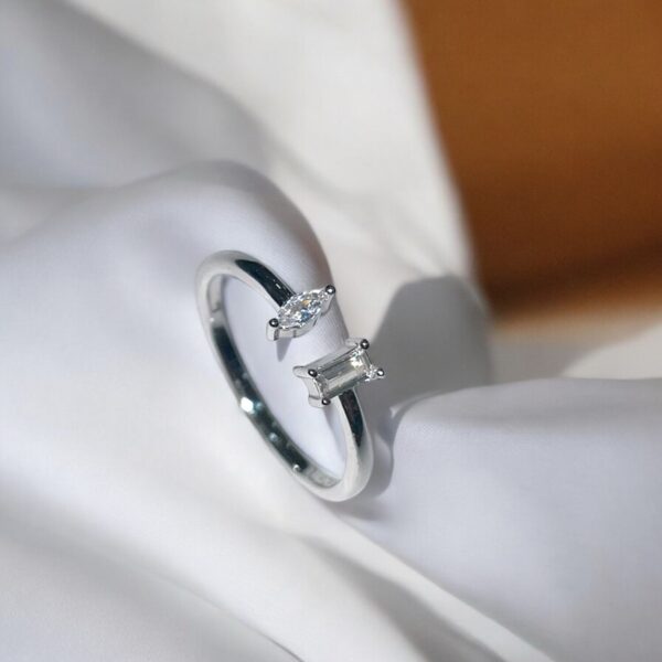 Geometric Grace Silver Ring