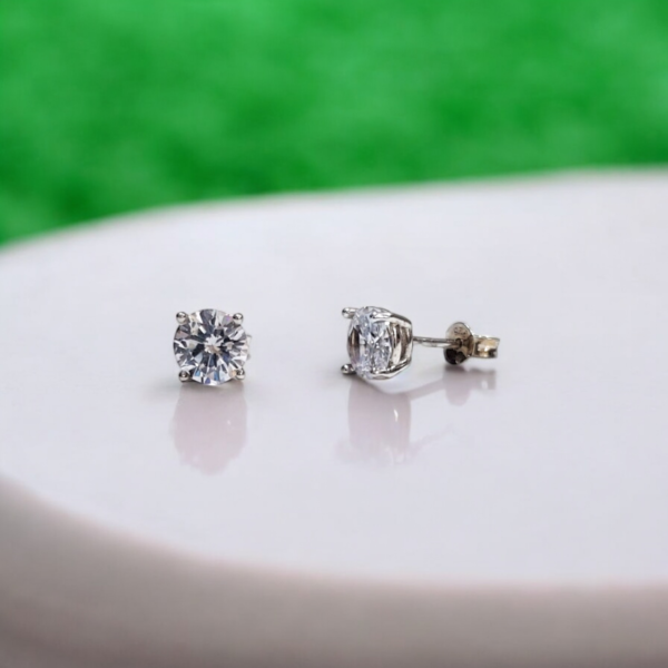 Classic Sparkle Round Stud Earrings