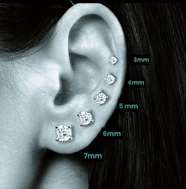 Classic Sparkle Round Stud Earrings - Image 2