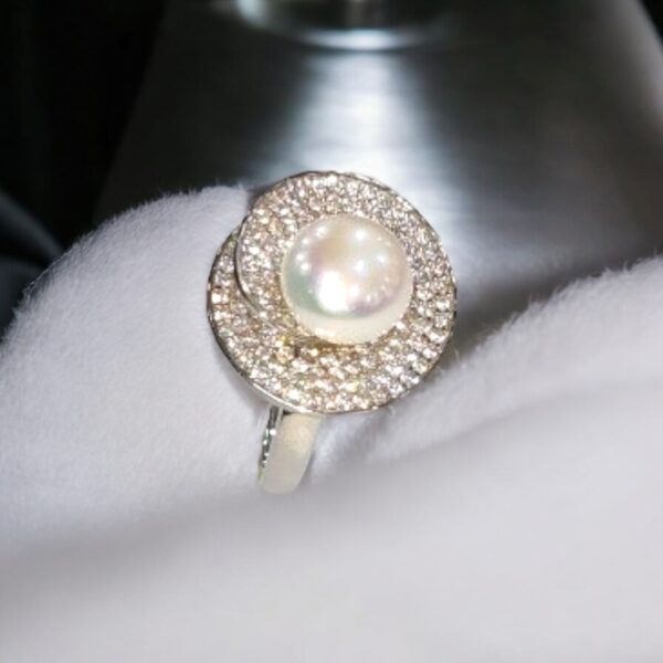 Celestial Pearl Halo Ring