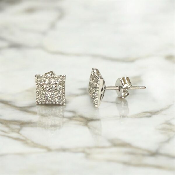 Radiant Square Sterling Silver Earrings