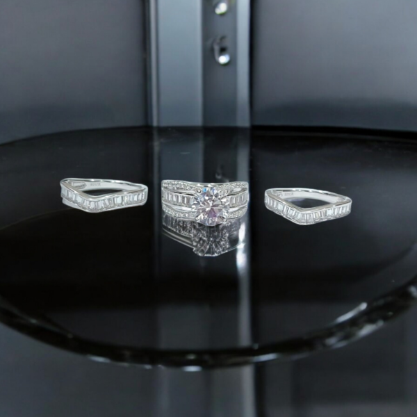 Baguette & Round CZ Ring Set - Image 5