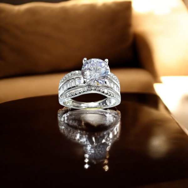 Baguette & Round CZ Ring Set - Image 3
