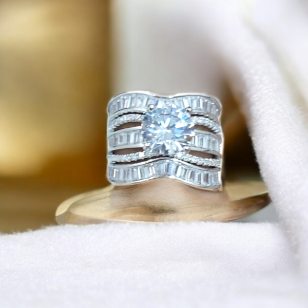 Baguette & Round CZ Ring Set - Image 2