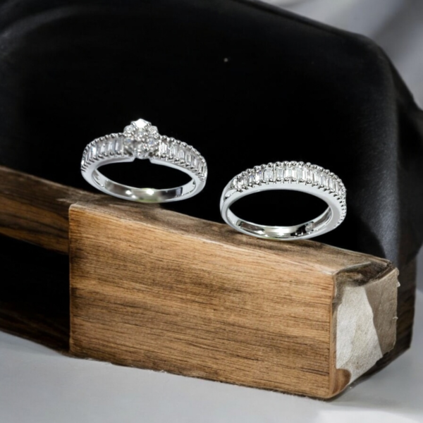 Aurora Baguette CZ  Ring Set