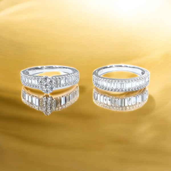 Aurora Baguette CZ  Ring Set - Image 2