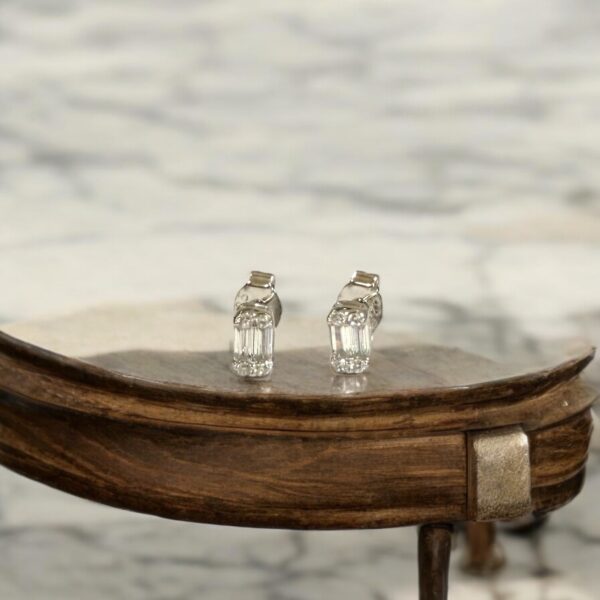 Emerald Elegance Baguette Earrings