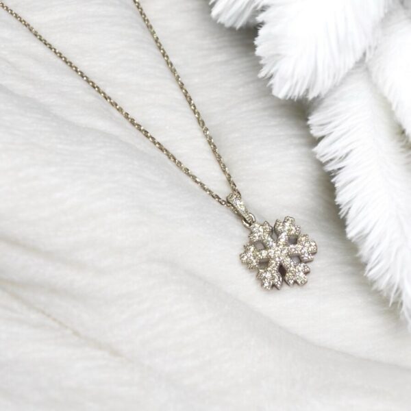Frosted Sparkle Snowflake Necklace