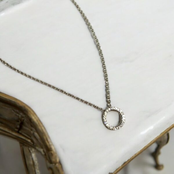 Halo Whisper Solitaire Necklace - Image 2