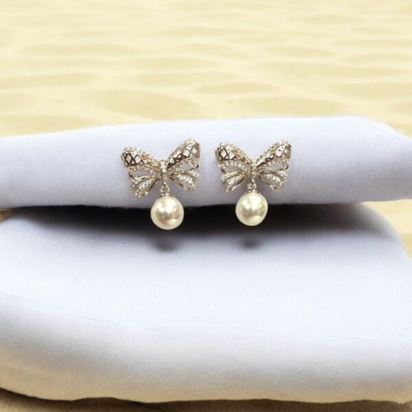 Belle Noelle Bow Pearl Earrings