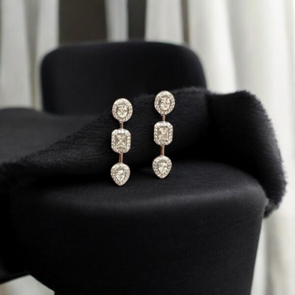 Trio Stone Drop Earrings