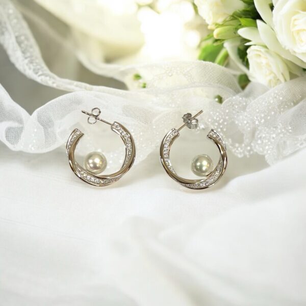 Celeste Pearl Halo Earrings