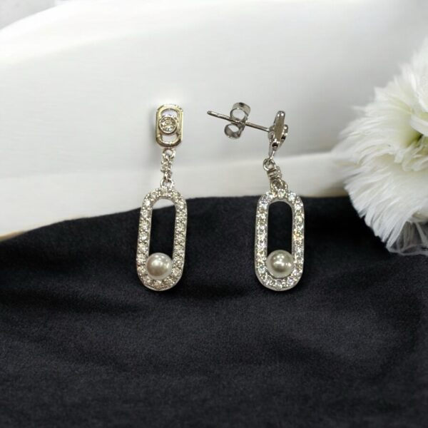 Lustre Loop Pearl Drop Earrings