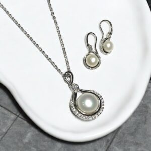 Pearl Elegance Pendant & Earring Set