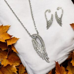 Angel Wing Pendant & Earring Set