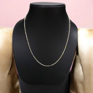 Two-Tone Textured Sterling Silver Gold-Plated Chain