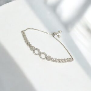 Infinity Sparkle Sterling Silver Bracelet