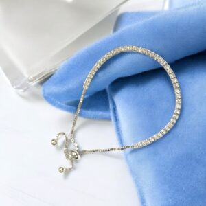 Luxe Halo Sparkle Sterling Silver Bracelet