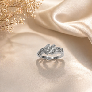 Radiant Crisscross Halo Ring