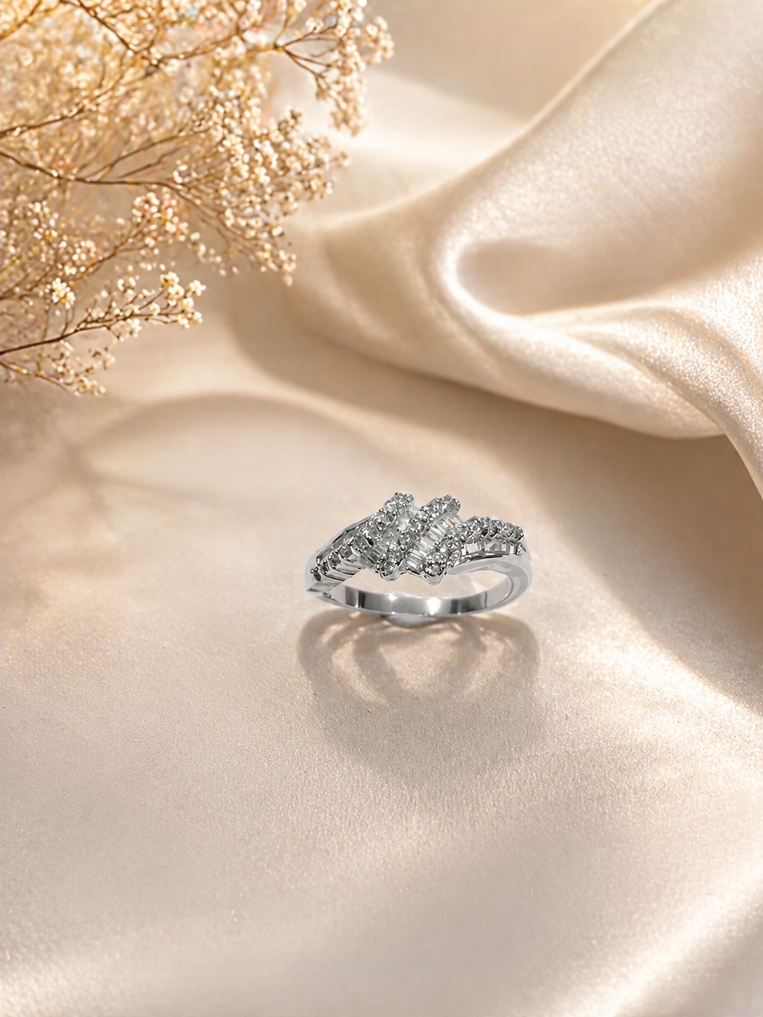 Radiant Crisscross Halo Ring