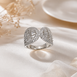 Celeste Twin Leaf Sparkle Ring