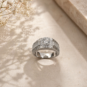 Regal Halo Signet Ring