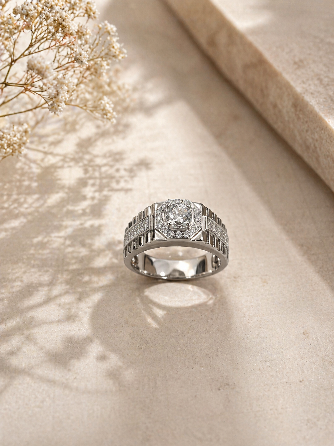 Regal Halo Signet Ring