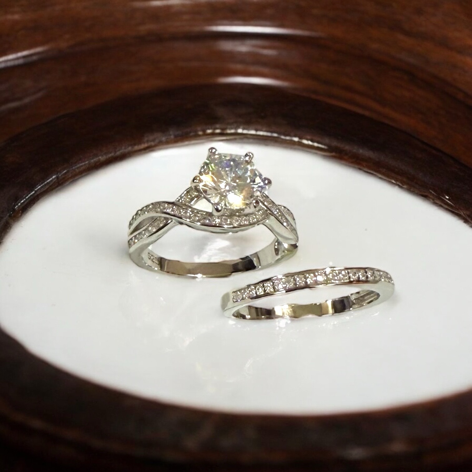 Celestial Twist Bridal Ring Set