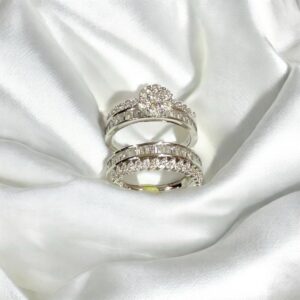 Radiant Harmony Cluster Bridal Ring Set