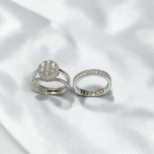Celestial Halo Split-Shank Bridal Ring Set